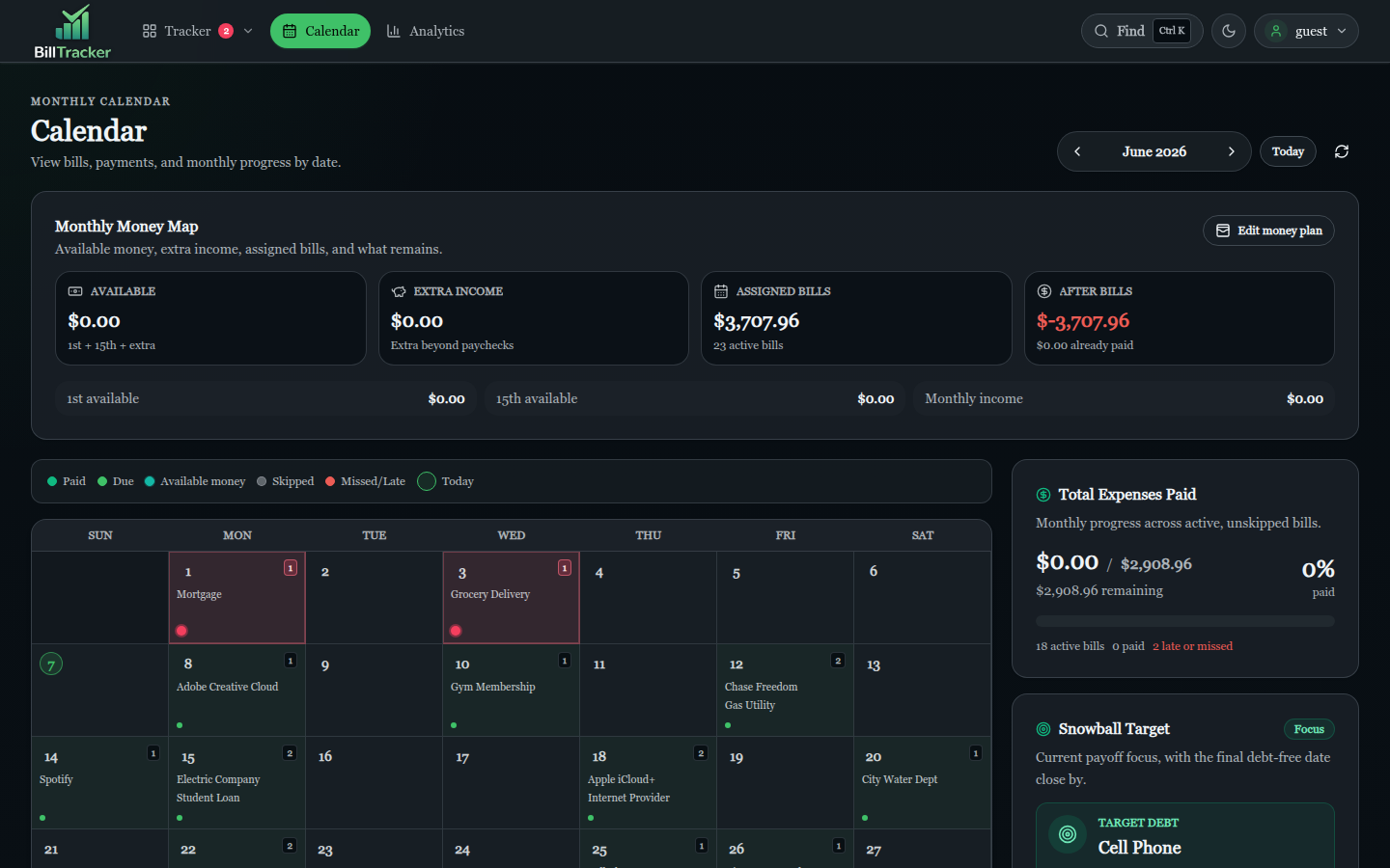 Calendar screenshot